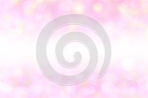 White and pink bokeh background with glitter