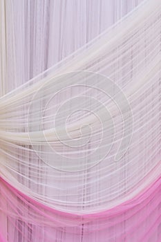 White and pink cloth background abstract with soft waves
