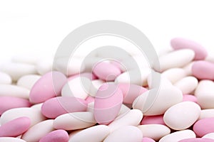 White and pink confetti