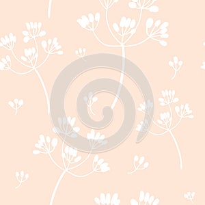 White on pink flowers. Vector seamless pattern