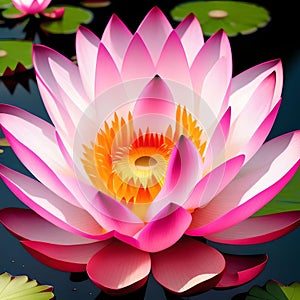 White and pink lotus flowers blossoming in splendor