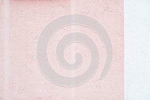 White pink purple purple wall, concrete background, vertical stripes. Half-colored strip, two-color and three-color texture