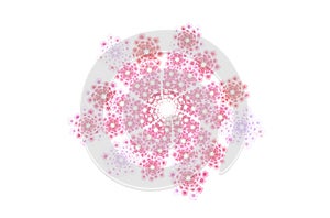 White pink red fractal on colorful background. Love pink background. Decoration illustration. Colorful background