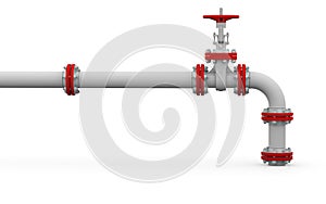 White pipe and valve