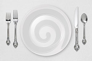 White Place Setting (with clipping path)