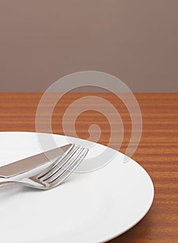 White place setting on table