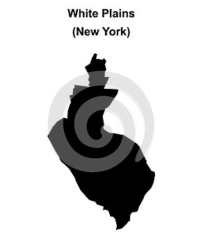 White Plains outline map