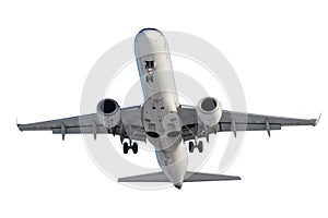 White plane with landing gear