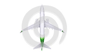 White plane on the runway. top view and background. minimal idea concept, 3D Render