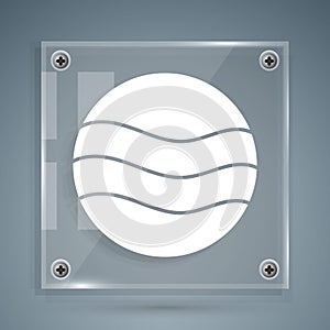 White Planet icon isolated on grey background. Square glass panels. Vector