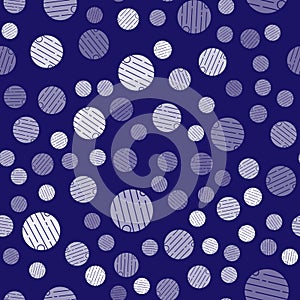 White Planet icon isolated seamless pattern on blue background. Vector
