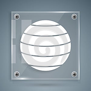 White Planet Venus icon isolated on grey background. Square glass panels. Vector