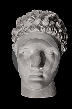 White plaster bust sculpture of a man Hermes