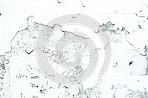 White plaster wheathered wall texture with cracks