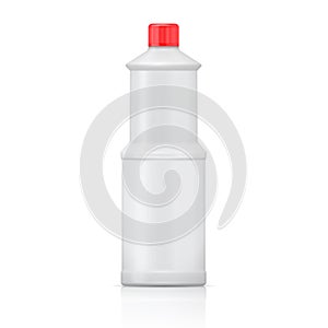 White plastic bottle for bleach. photo