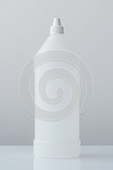 White plastic bottle container for medical ethyl alcohol