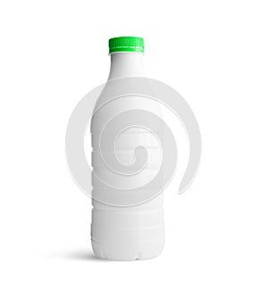 White plastic bottle with green cap