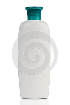 White plastic bottle with green cap