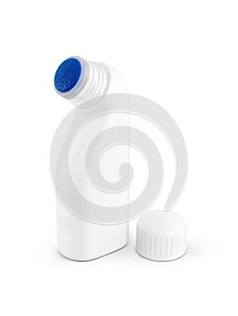 White plastic bottle for liniment medicament product design mock-up isolated on white background