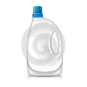 White plastic bottle mockup with blue cap