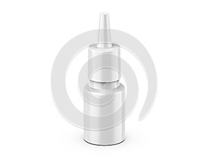 White plastic bottle mockup template for medical or cosmetic fluid, eye drops and oil, ready for design presentation