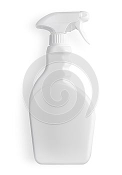 White plastic bottle with spray