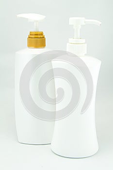 White plastic bottles for cosmetic