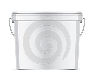 White plastic bucket of medium size