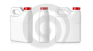 White plastic canister