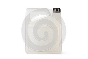 White plastic canister for household chemicals