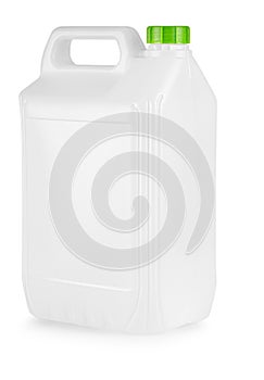 White Plastic canister isolated on white background