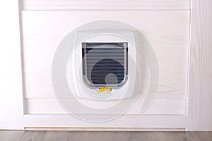White plastic cat door