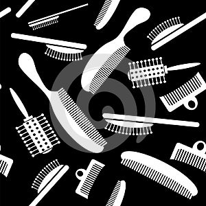 White Plastic Combs Seamless Pattern