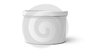 White plastic container isolated on white background