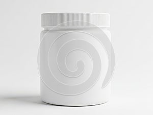 White plastic container isolated on white background