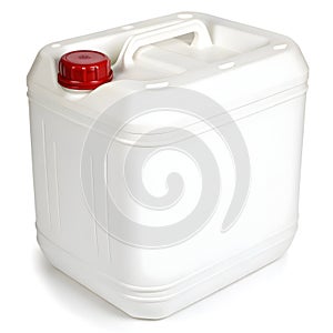 White plastic container on light background