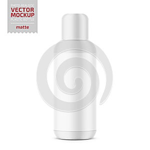 White plastic cosmetic bottle template.