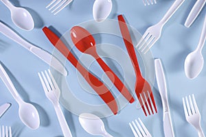 White Plastic Cutlery