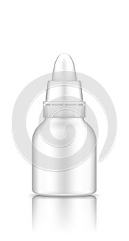 White plastic drop bottle with lid mockup
