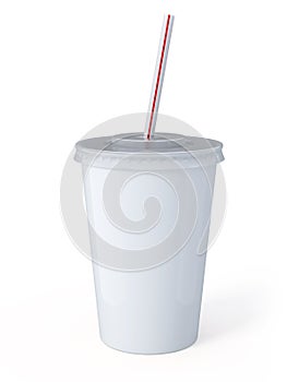 White plastic fastfood cup photo