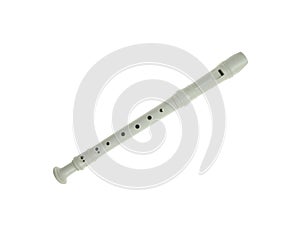 White plastic flute isolated on white background