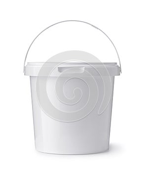 White plastic food bucket photo