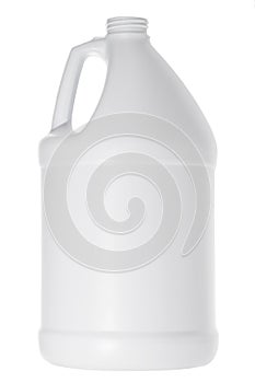 White plastic gallon jug isolated