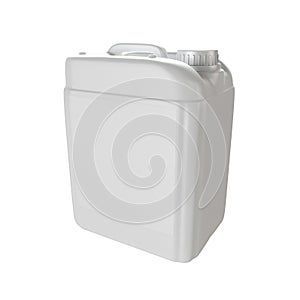 White plastic isolated jerrycan.