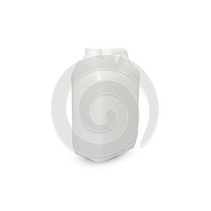 White plastic jerry can isolated on a white background