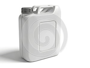 White plastic jerry can isolated on white background