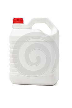 White plastic lubrication oil container photo