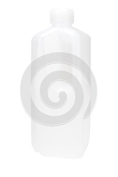 White plastic milk gallon with handle