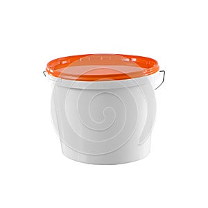 White plastic painter container - mockup with clipping path