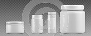 White plastic pill bottle for vitamin supplement